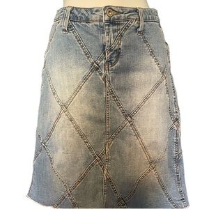 Y2K denim patchwork skirt